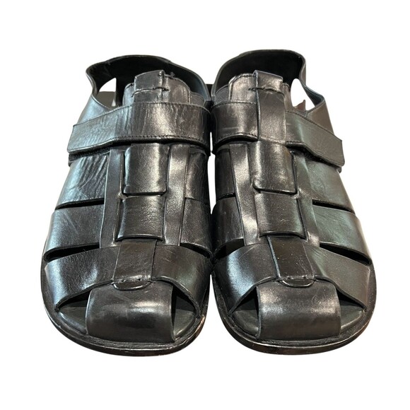 Johnston & Murphy Men\'s Black All Leather Fisherman Sandals  Size 10  Dress Shoe main image 4